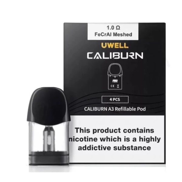 Uwell Caliburn A3 AK3 A3S kartuş Uwell Caliburn A3/AK3/A3S 0.8/1.0 ohm Kartuş (4'lü Paket) - Görsel 1